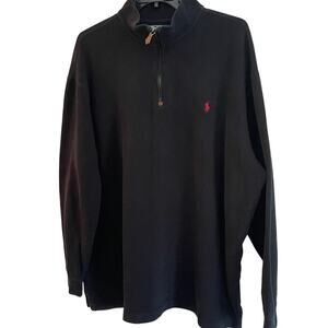 Polo by Ralph Lauren Men's 3/4 Zipper Black Cotton Sweater Size 3XLT